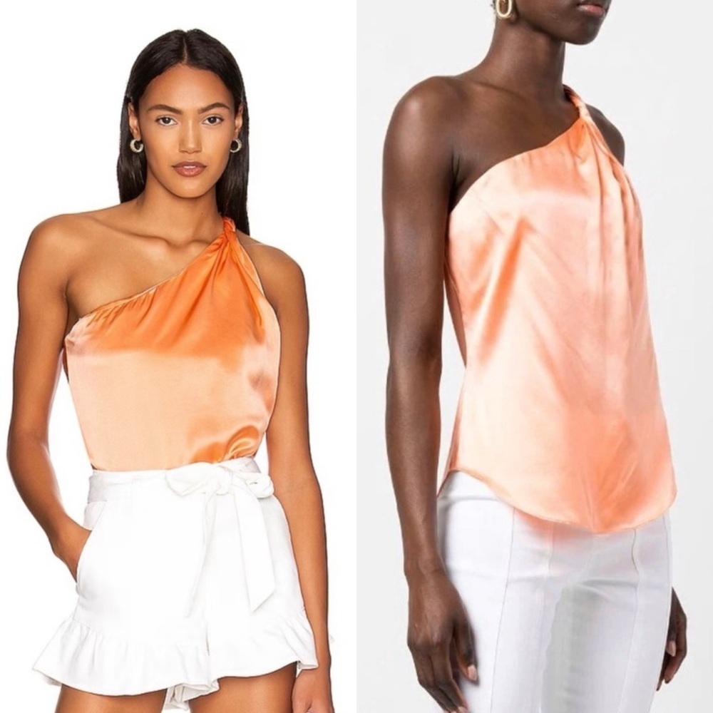 Cinq À Sept Karis Elegant Coral One-Shoulder Women's Top​​